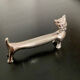 6 various animal knife holders in silver metal