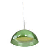 Italian space-age plexiglass green pendant lamp, 70s