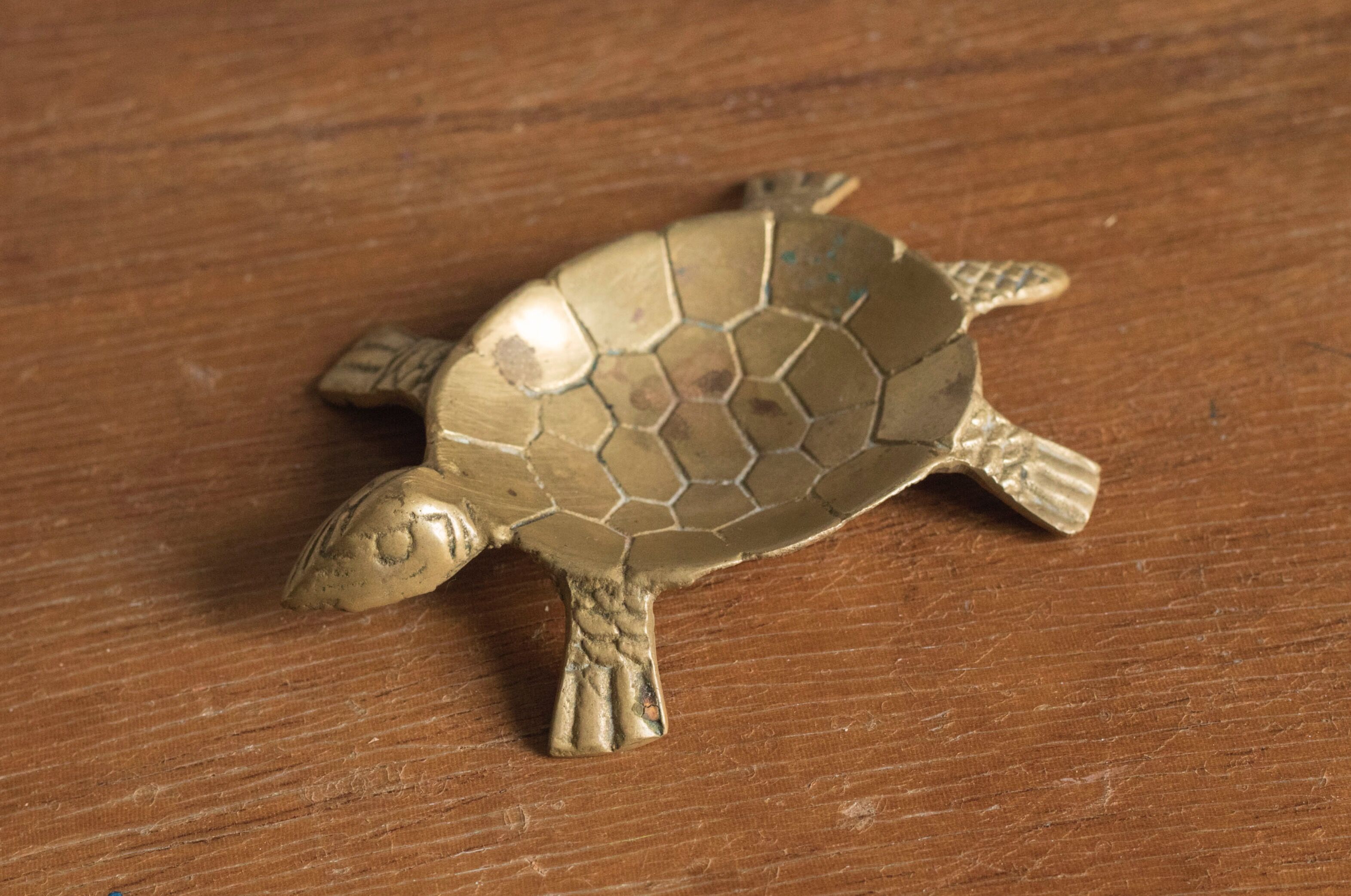 Ashtray / empty turtle brass pockets