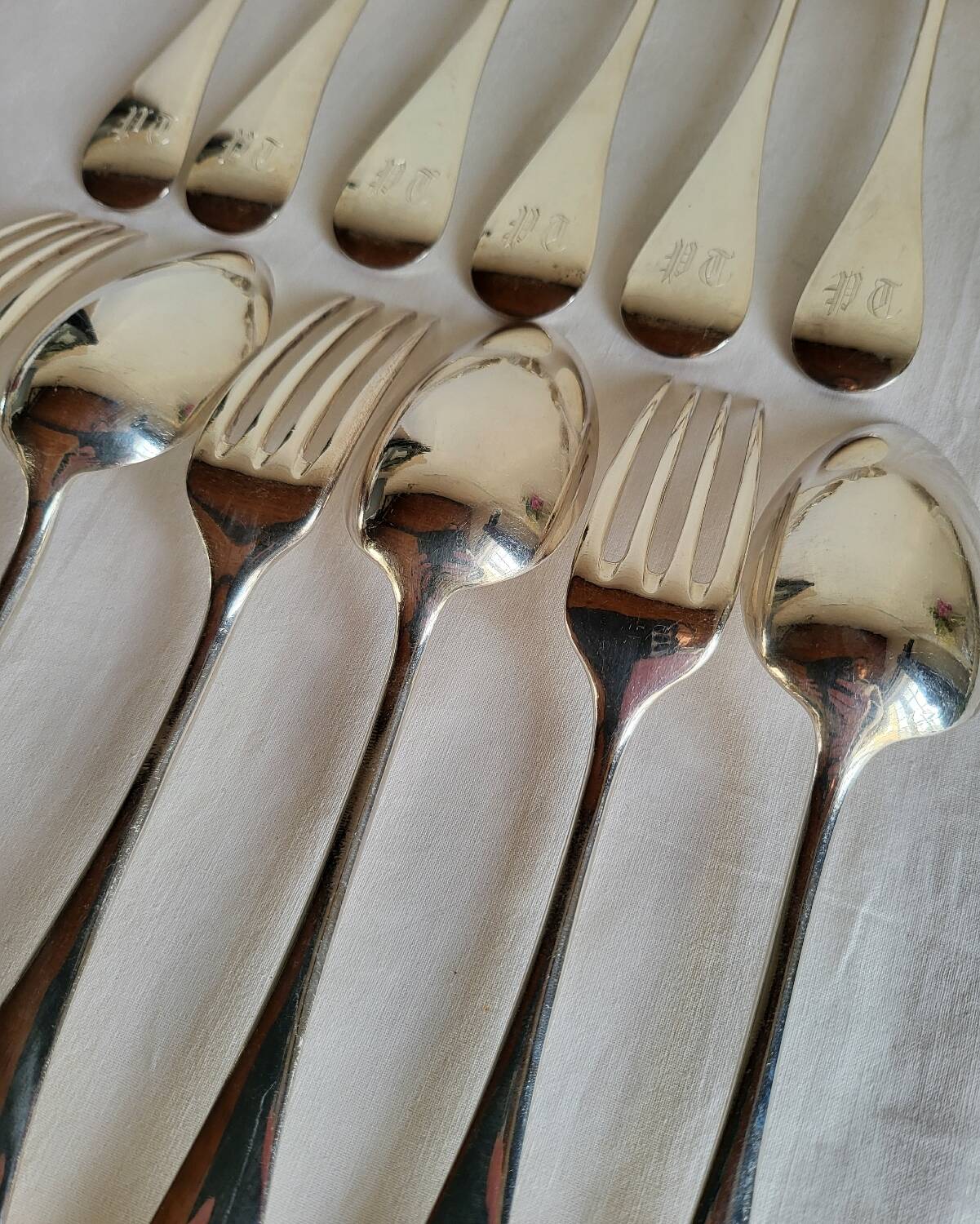 Silver-plated Table Cutlery Ridoux 6 Spoons and 6 Forks