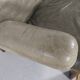 Modulable sofa an armchair in leather and wood
