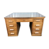 1950 solid oak double-coffered desk