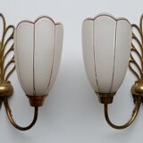 Two vintage double wall lamps