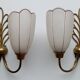 Two vintage double wall lamps