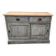 Gray patina furniture with two sliding doors and two drawers