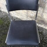 Paire de chaises OEM Strafor 1960 skaï métal chromé