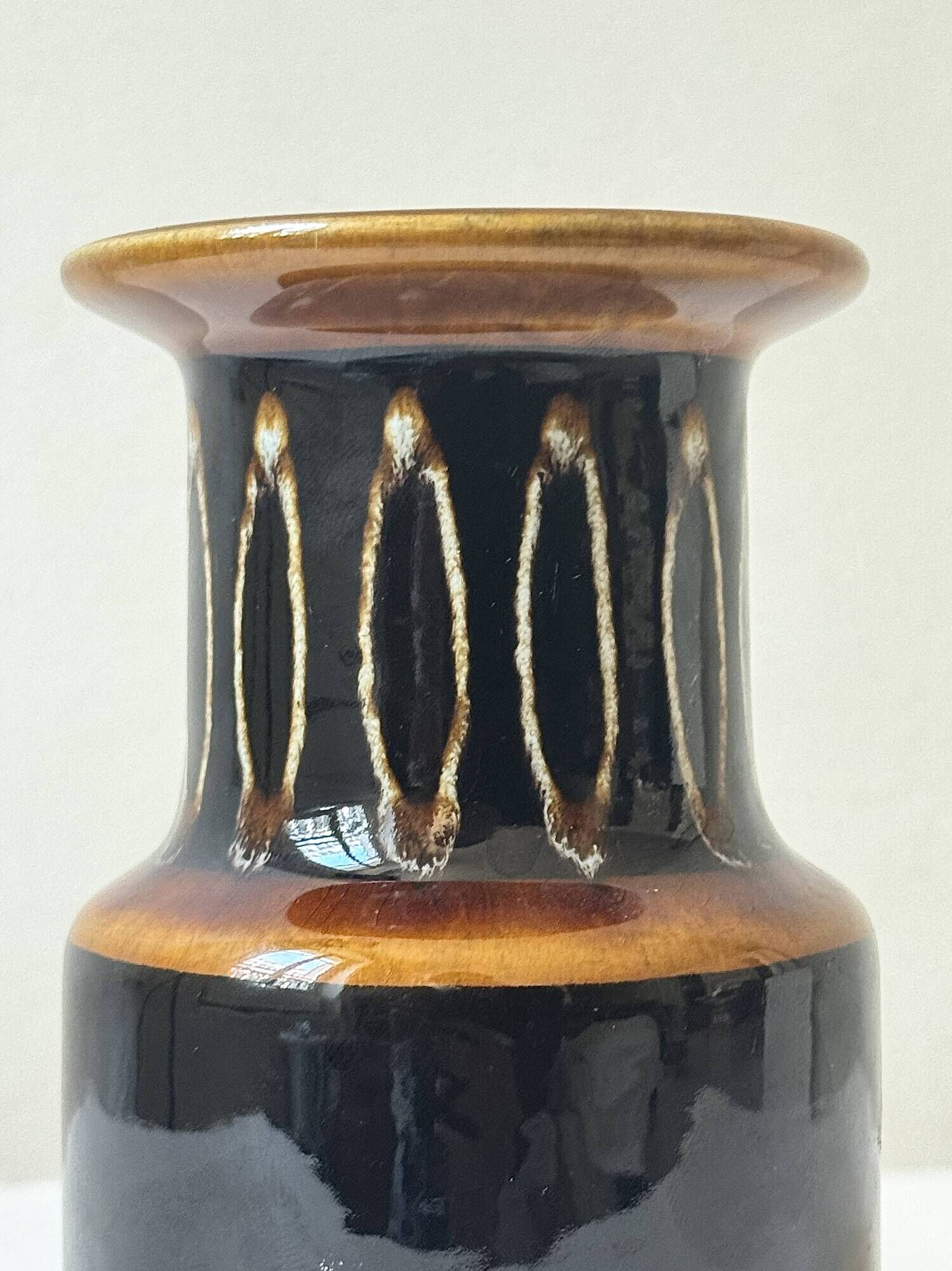 Ceramic vase Boch Freres, famous pottery from the 1970s.