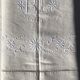 Drap 2 places BL lin neuf fleurs pastilles