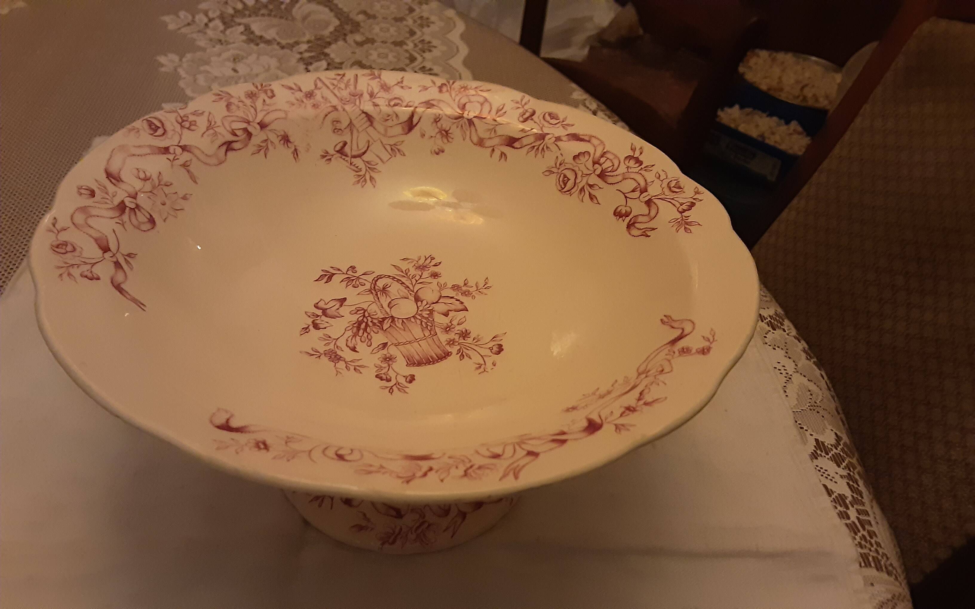 LONGCHAMP EARTHENWARE COMPOTE DISH RIBBON MODEL