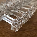 14 glass knife holders cut with "flower" motifs