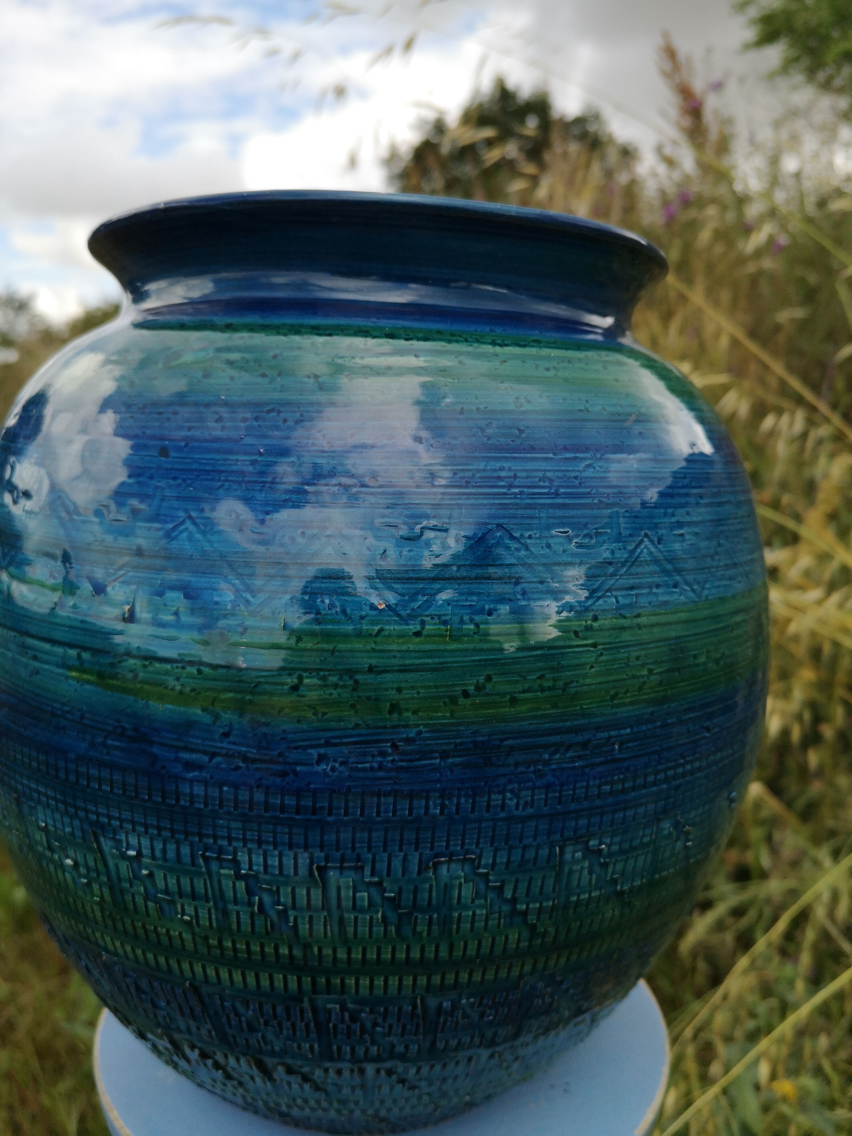 Vase Aldo Londi Rimini blue Pour Bitossi années 60