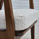 1960s, Danish armchair, refurbished, quality white/grey furniture fabric.