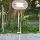 Vintage beige and gold articulated Italian floor lamp from the 1970s.