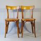 2 FISCHEL chairs, Art Deco 1938 bistro, wooden seat