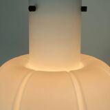 Large glashuette limburg pendant light white flower shaped opaline glass shade