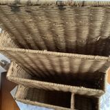 Vintage rattan mail holder