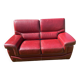 Red leather sofa