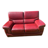 Red leather sofa