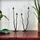 Pair of postmodern brutalist candlesticks in wrought iron, France, 1980s