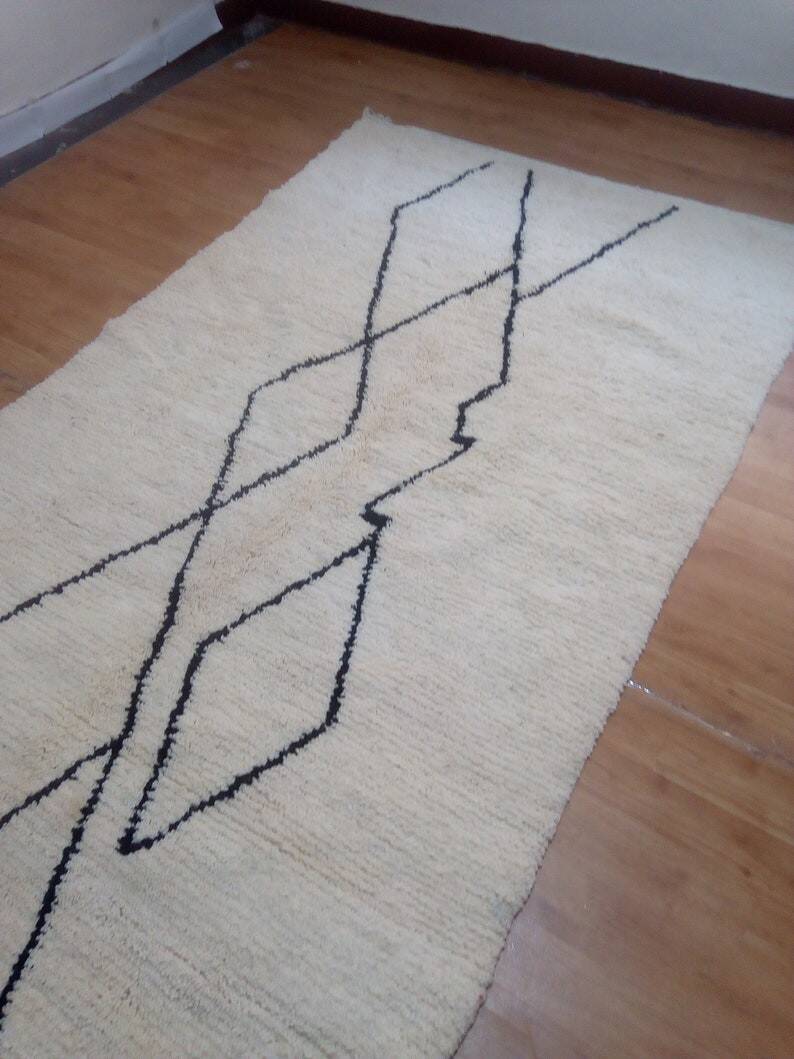 Tapis marocain tissé à la main - design berbère - fait main en laine - 252 x 146 cm