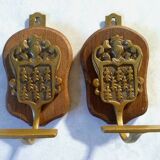 duo de patères  en laiton, vintage