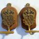 pair of vintage brass hooks