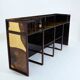 Large oxidized and patinated brass bar by Isabelle and Richard Faure 1970