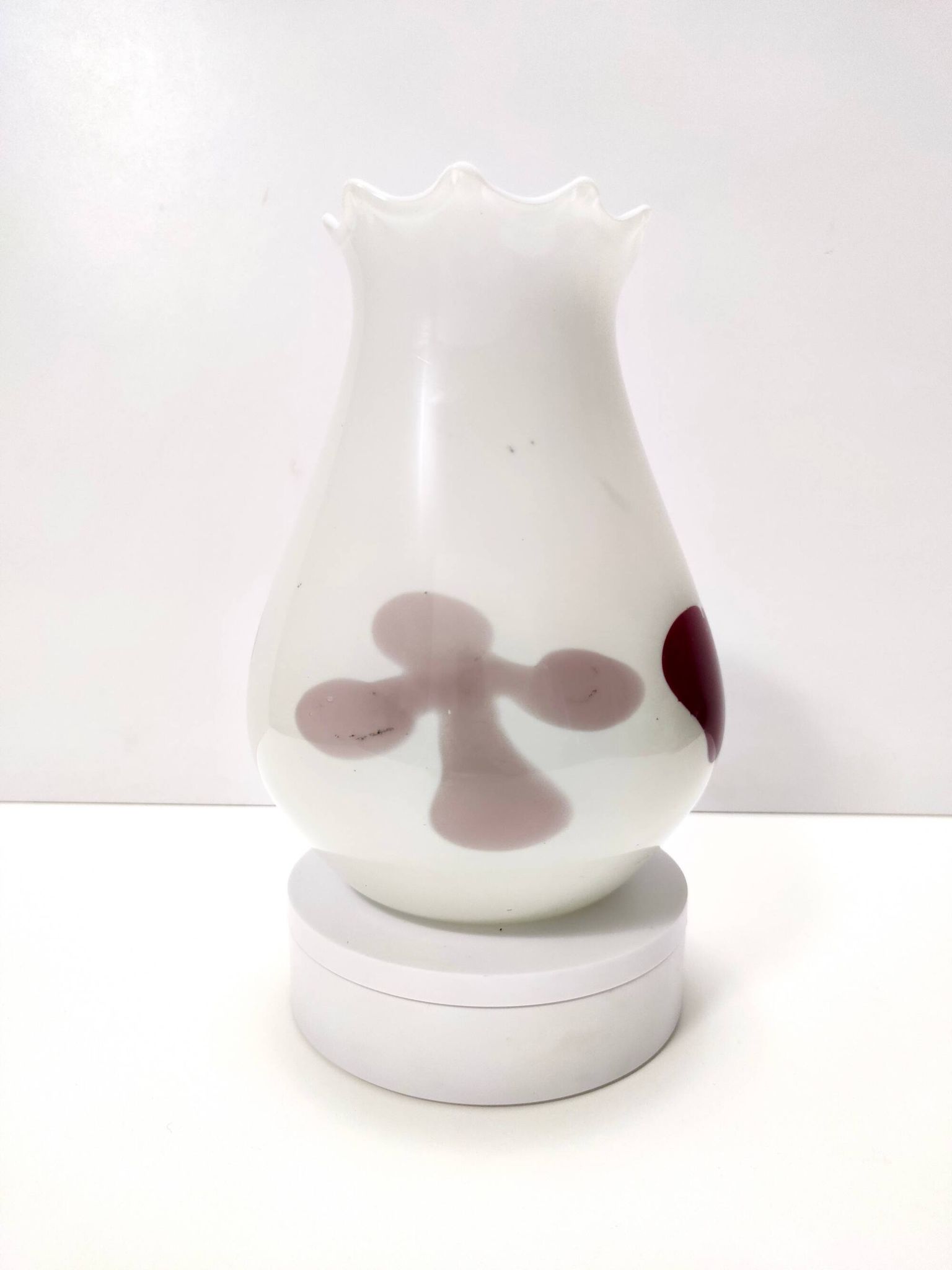 White Murano Glass Vase attr. to Dino Martens for Aureliano Toso