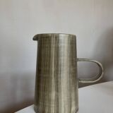 Pottery pitcher vase faux wood decor 1970 to identify