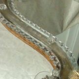 Venetian wall mirror in murano glass on wood 50s-60s