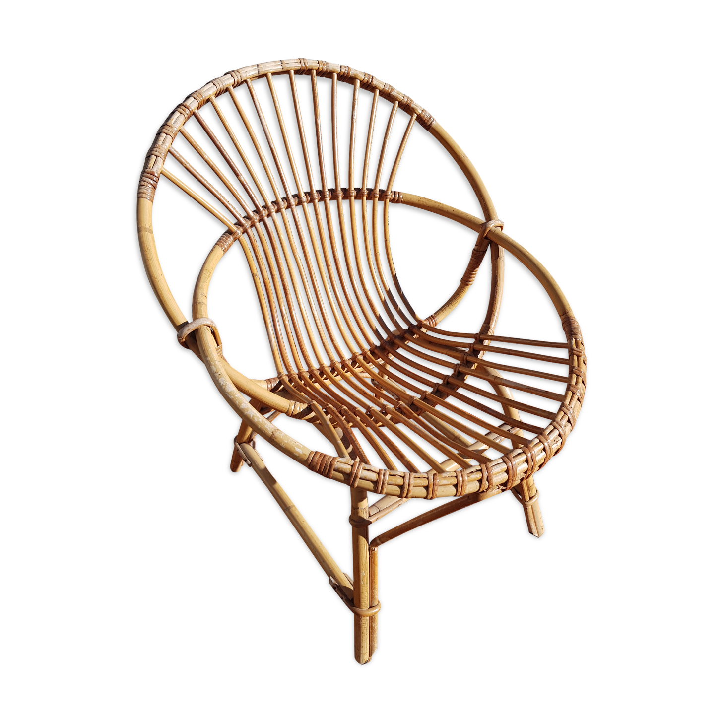 Rattan shell chair