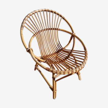 Rattan shell chair