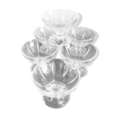 Lot of 6 glass cups Luminarc model Seychelles 1990s