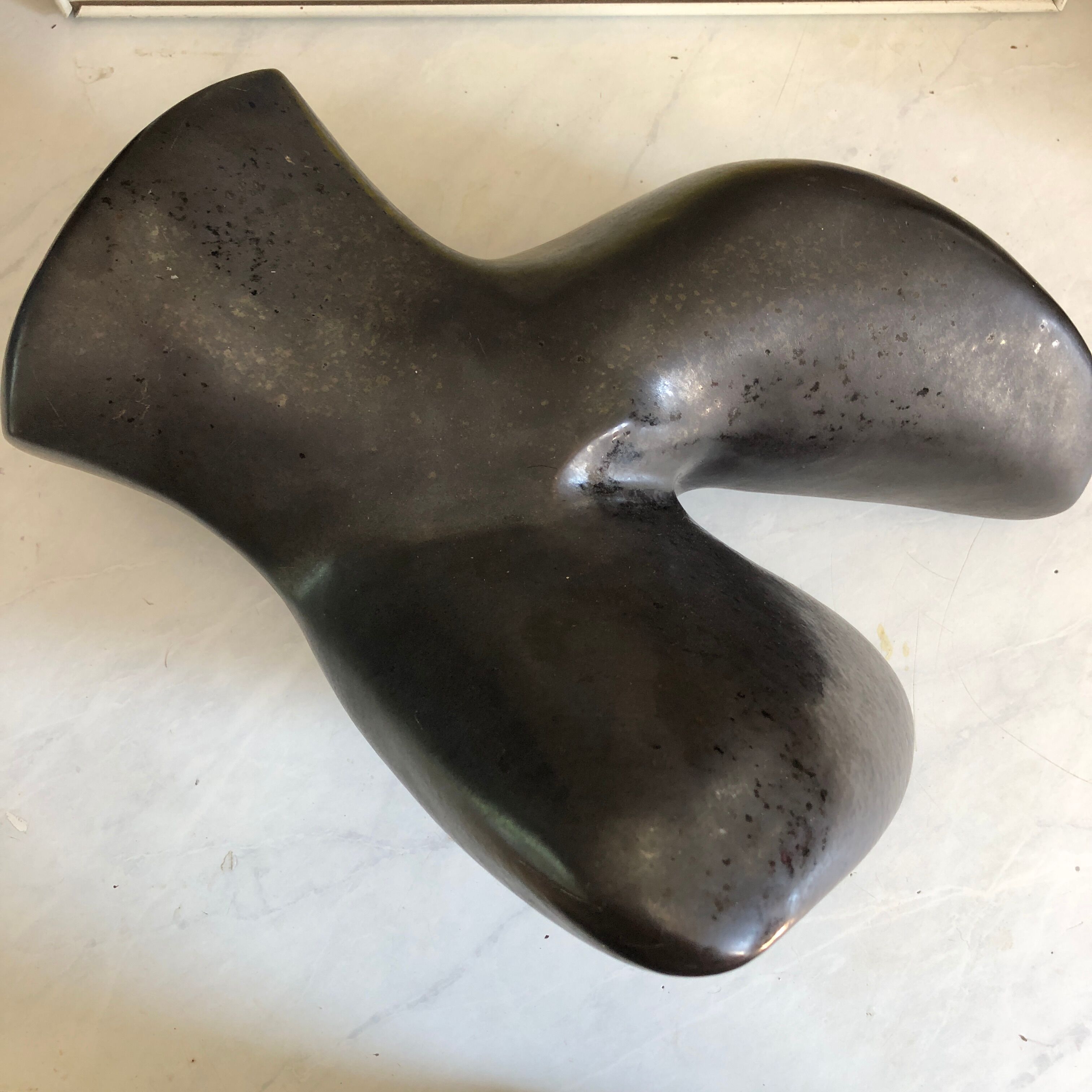 Black Ceramic/Female Nude/signed Tim Orr 1961/Mid century/Vintage