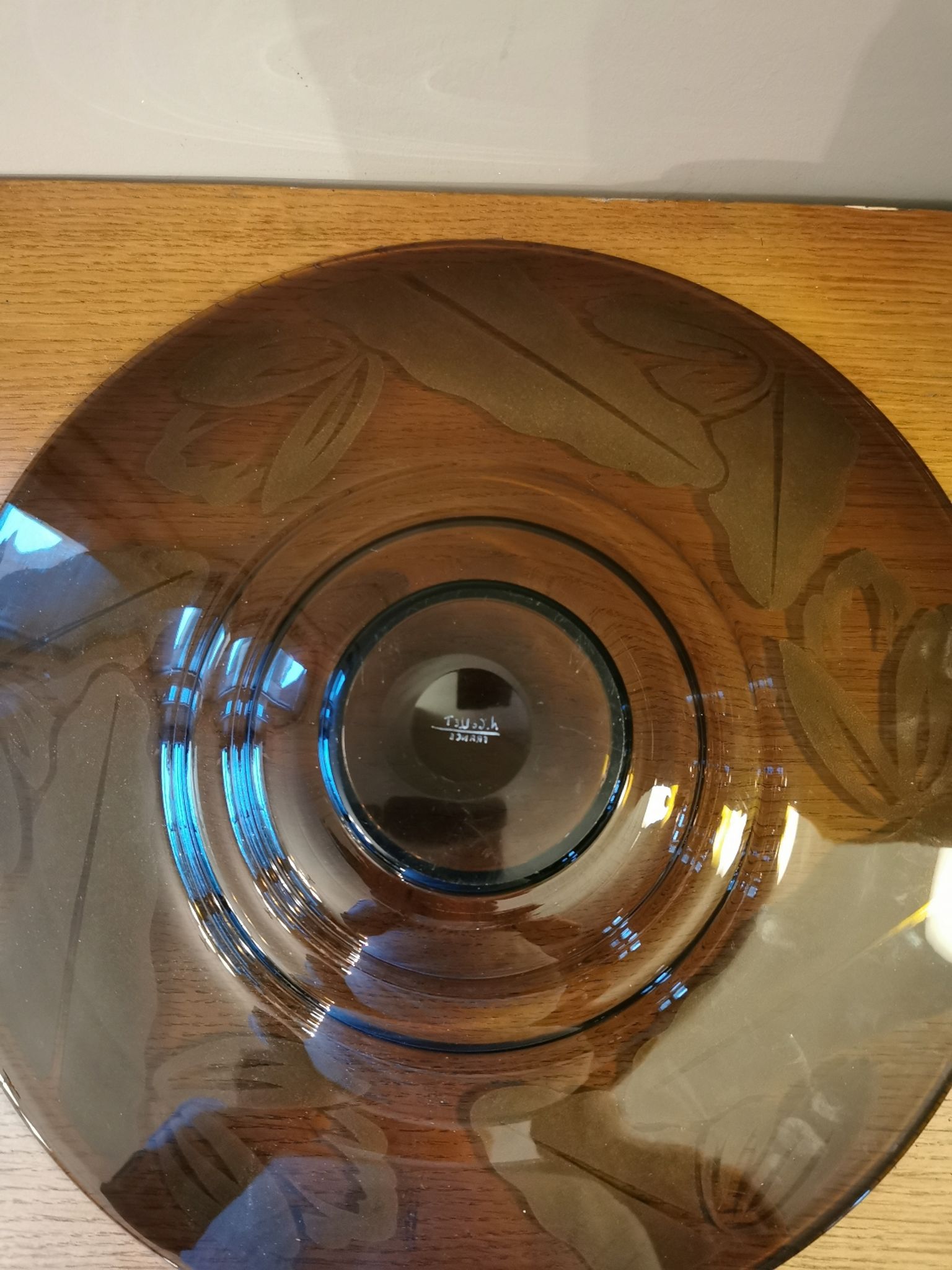 Coupe en verre art déco signée N Collet France