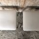 Pair of chromed metal stool + skai seat 1970s vintage