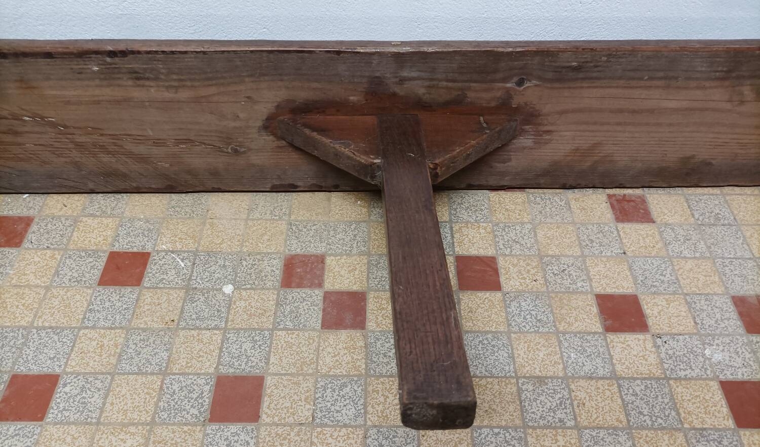 Old Large Vintage Wooden Farm Bench