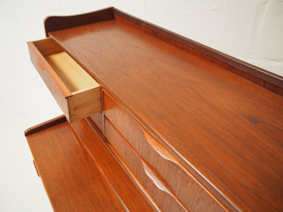 vintage danish teak chest of drawers bureau