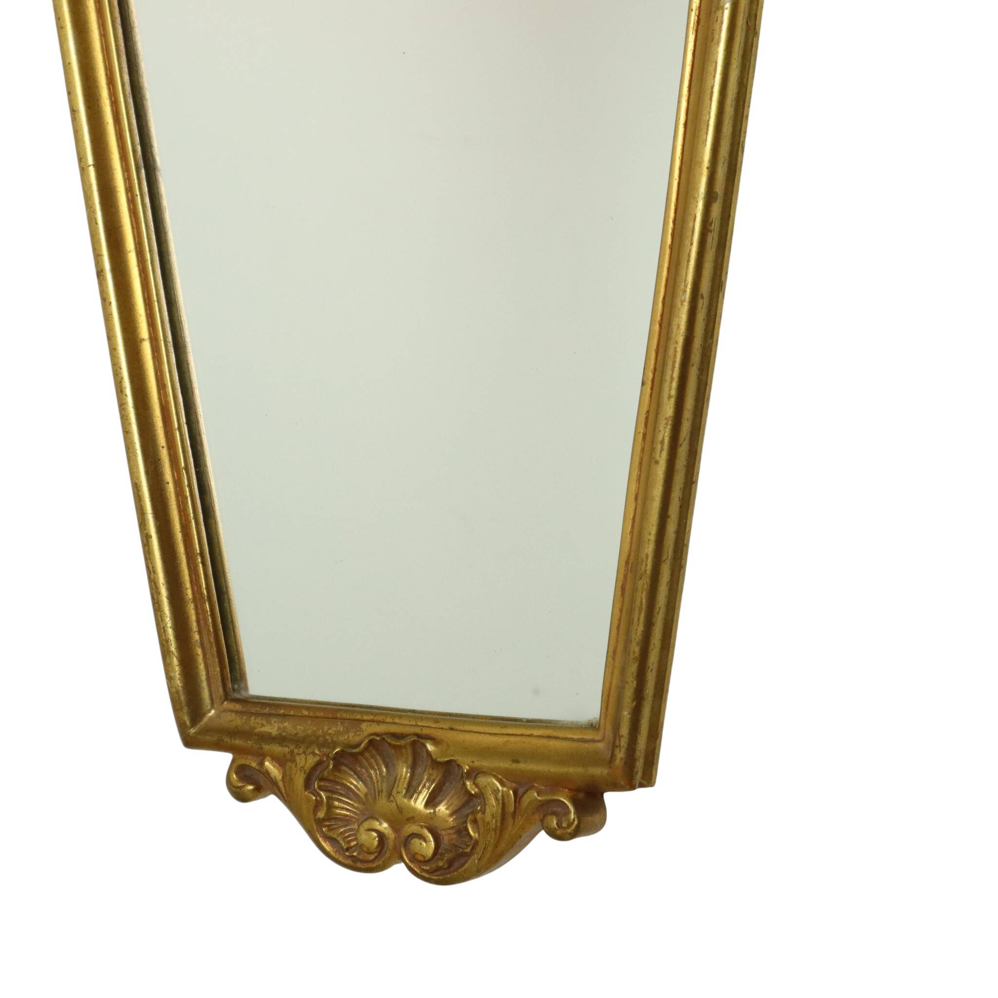 Classic Gold Leaf Mirror Crested Mirror Baroque Style 75cm