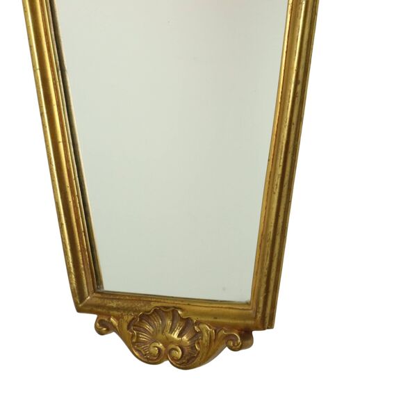 Miroir en feuille d'or classique miroir crêté style baroque 75 cm