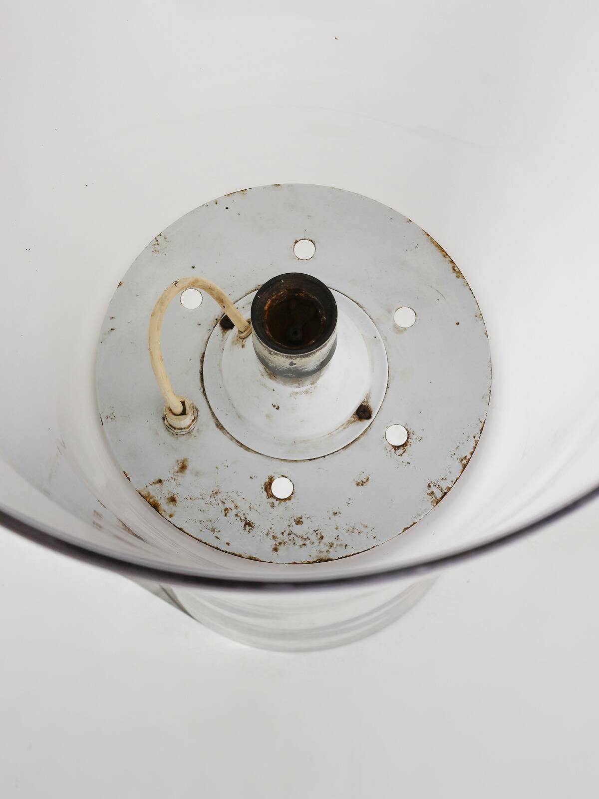 Monumental floor / table Glass Table Lamp, Selenova Italy, 1970s