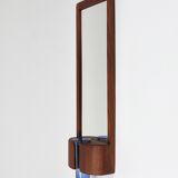 Danish wall mirror by Jacob Hermann & Per Lütken and Holmegaard glass vase, 1960s.