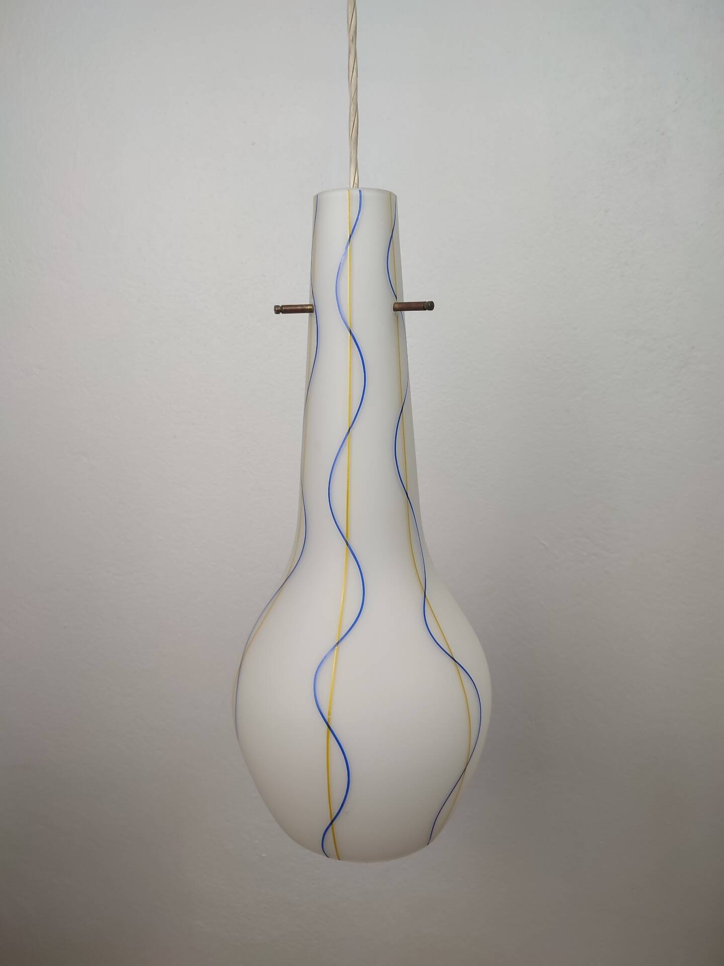 Vintage Italian Satin Murano Glass Pendant - 1960s/70s (38)