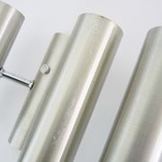 Pair of double wall lights in brushed metal, Sciolari house, Italy 1970's