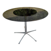Table ronde vintage design verre/chrome année 90’s