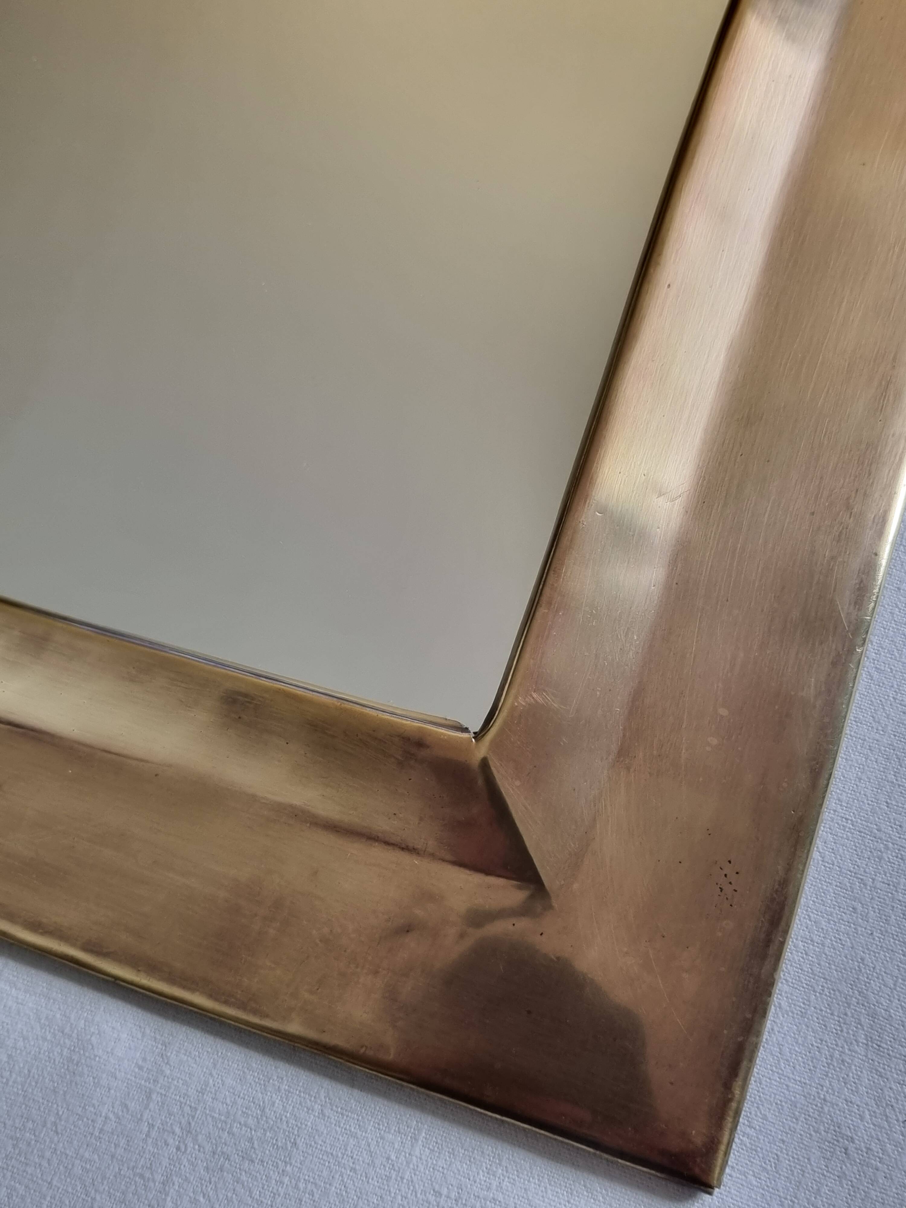 Original vintage Moroccan brass mirror, arch shape, 48 x 32 cm
