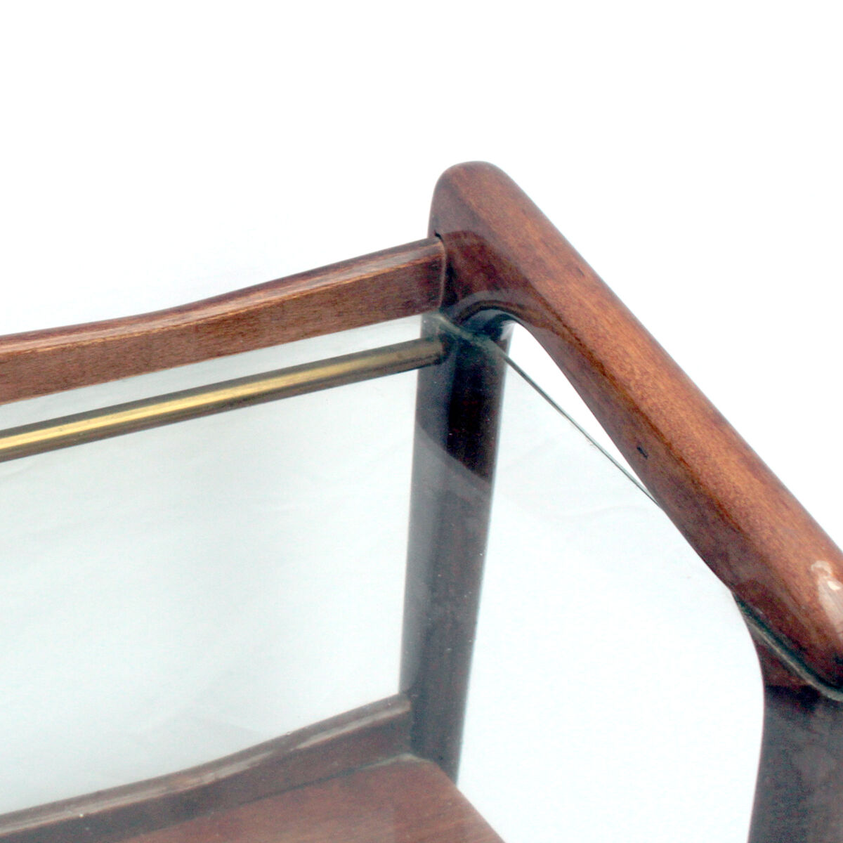 Table d'appoint en bois et verre
