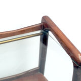 In wood and glass side table