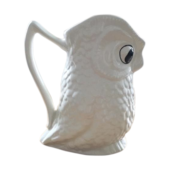 PIchet hibou chouette blanc en barbotine
