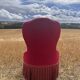 Vintage burgundy velvet armchair with fringes – theatrical and elegant
